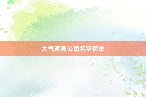 大气遮盖公司名字保举